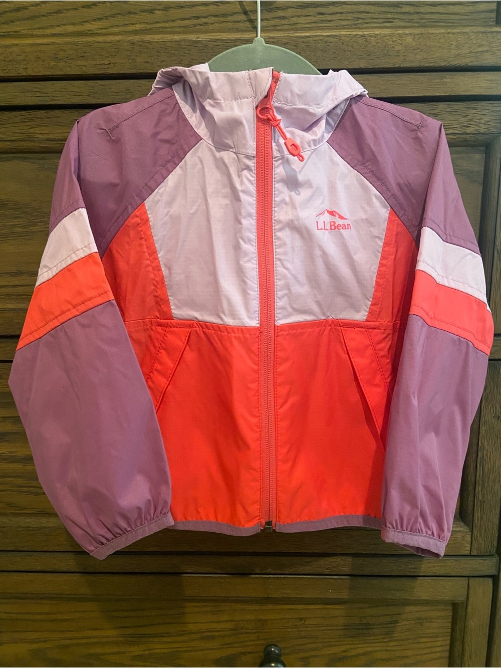 L.L. Bean Girls' Colorblock Rain Jacket